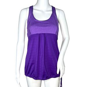 Old Navy Tank Women Small Purple Racerback Cinched Waist Workout Athleisure Yoga